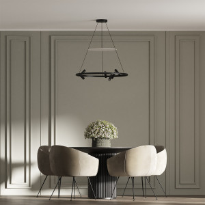 Lampa wisząca Almeria czarna LED 4000K