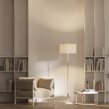 Lampa podłogowa Fogo biała 2xE27