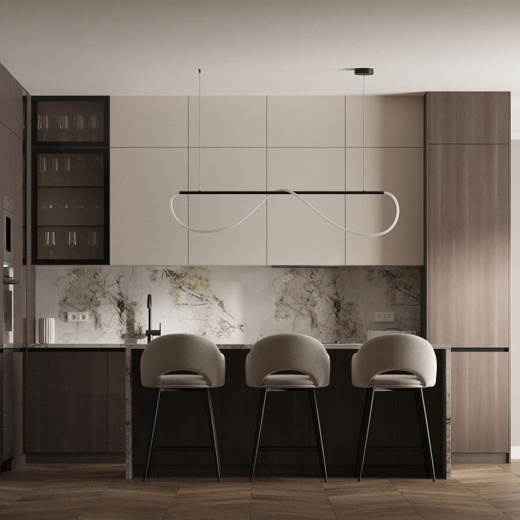 Lampa wisząca Meleca M czarna LED CCT - 10032