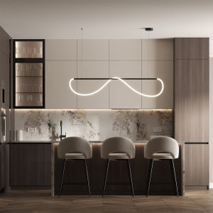 Lampa wisząca Meleca M czarna LED CCT