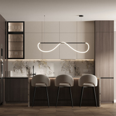 Lampa wisząca Meleca M czarna LED CCT