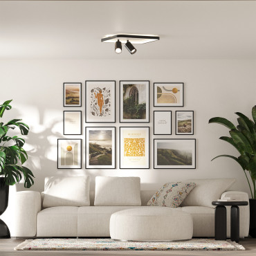 Plafon Parma 2 kwadratowy czarny 2xGU10 LED CCT