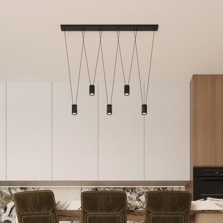 Lampa wisząca Toledo czarna 5xGU10 - 10059