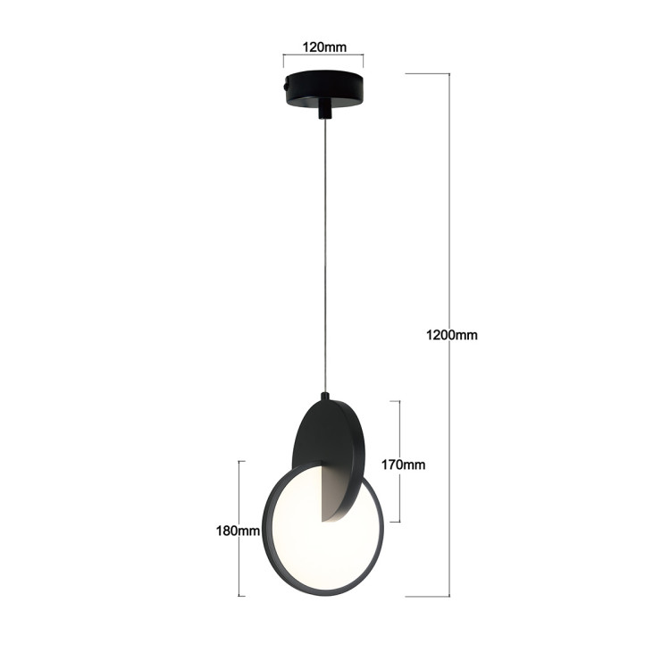 Lampa wisząca Circlo czarna LED CCT - 10360