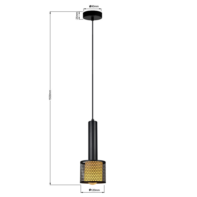 Lampa wisząca Amo czarna 1xE27 - 10367