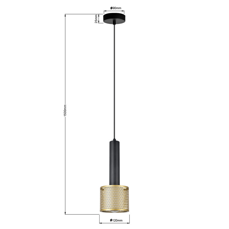 Lampa wisząca Amo złoto-czarna 1xE27 - 10370