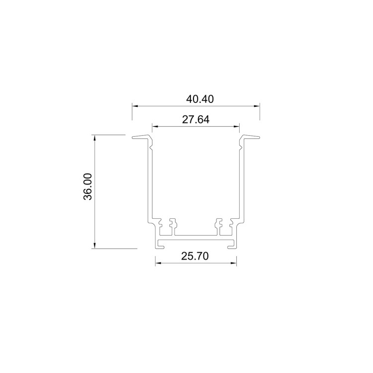 Szyna podtynkowa 2 m Magnetic Slim czarna - 10516