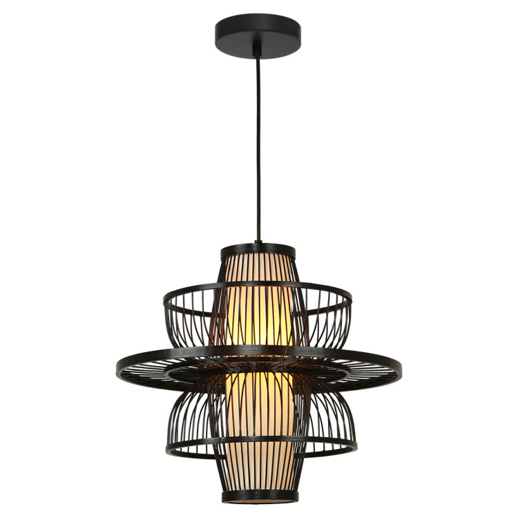 Rattanowa lampa wisząca Astra czarna 1xE27 - 10529