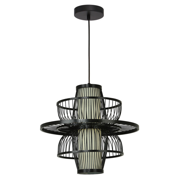 Rattanowa lampa wisząca Astra czarna 1xE27 - 10530