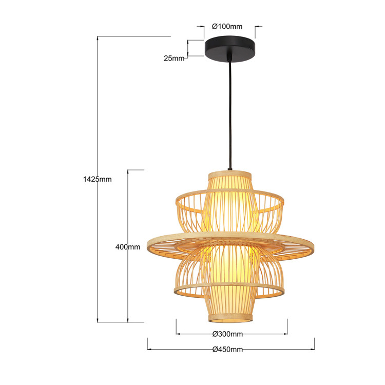 Rattanowa lampa wisząca Astra naturalna 1xE27 - 10539