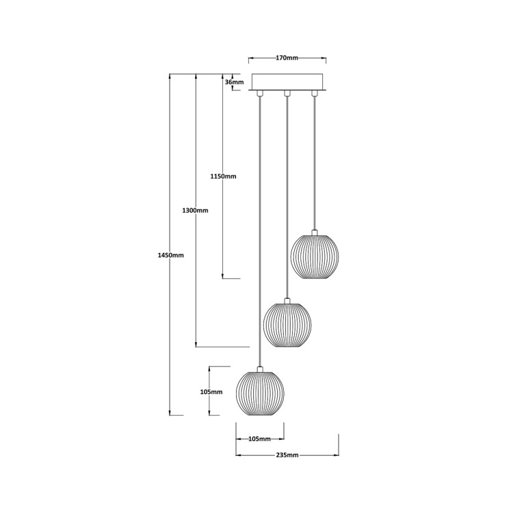Lampa wisząca Brillant 3 złota LED CCT - 10543