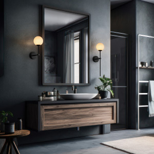 Kinkiet Piruleta czarny IP44 1xG9