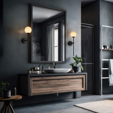 Kinkiet Piruleta czarny IP44 1xG9