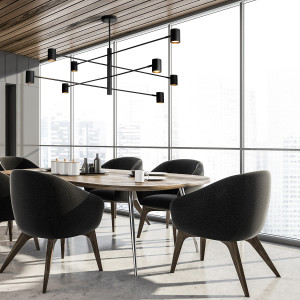 Lampa wisząca Snow 8 czarna 8xGU10