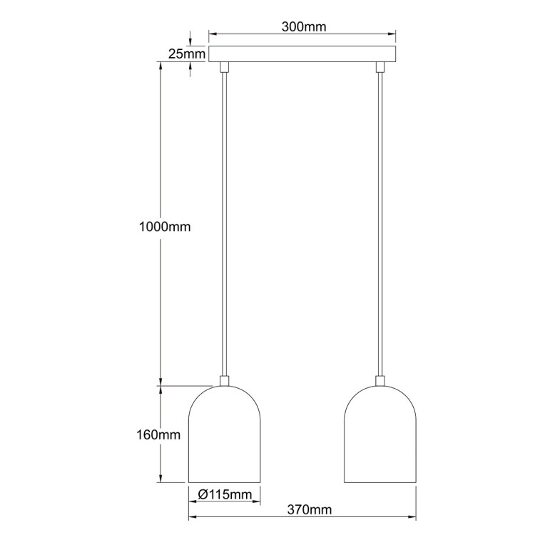 Metalowa lampa wisząca Nilo czarna 2xGU10 - 10663