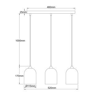 Metalowa lampa wisząca Nilo czarna 3xGU10