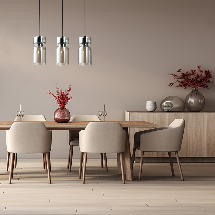 Potrójna lampa wisząca Nivio dymna 3xE27 - 10679