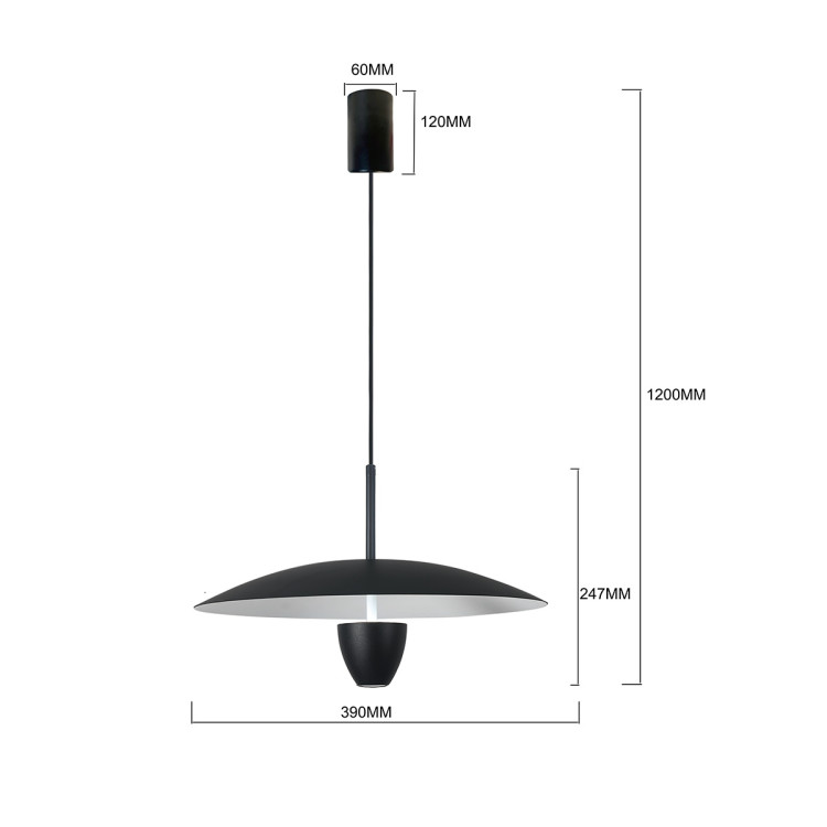 Lampa wisząca Ufo M czarna LED CCT - 10689
