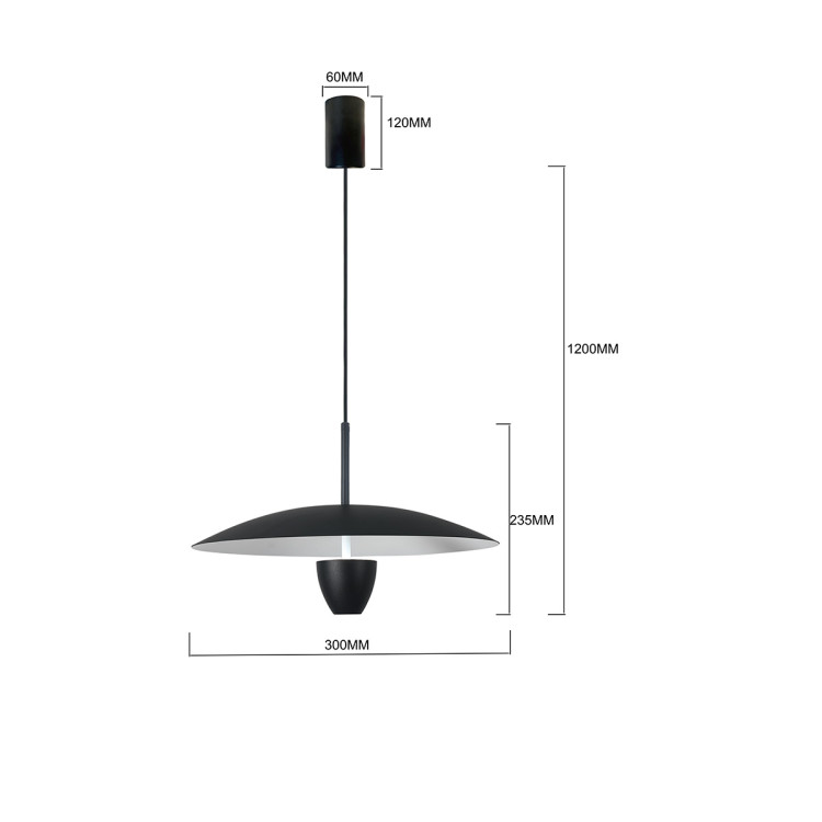 Lampa wisząca Ufo S czarna LED CCT - 10695