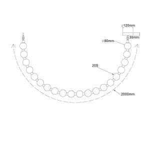 Lampa wisząca Dorado Rope 2 m złota LED CCT