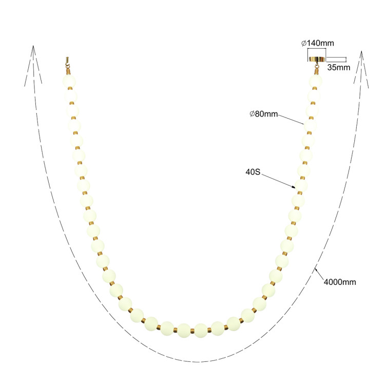 Lampa wisząca Dorado Rope 4 m złota LED CCT - 10721