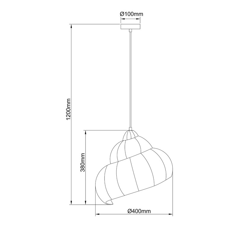 Rattanowa lampa wisząca Shella 40 cm jasne drewno 1xE27 - 10736