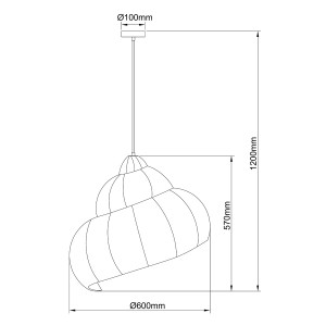 Rattanowa lampa wisząca Shella 60 cm jasne drewno 1xE27