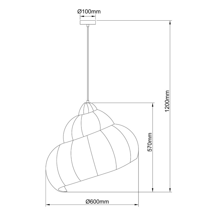 Rattanowa lampa wisząca Shella 60 cm jasne drewno 1xE27 - 10741