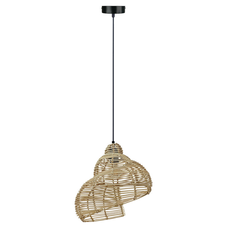 Rattanowa lampa wisząca Shella 40 cm jasne drewno 1xE27 - 10745