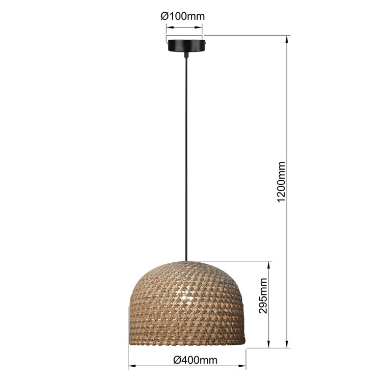 Rattanowa lampa wisząca Kanso 40 cm jasne drewno 1xE27 - 10754