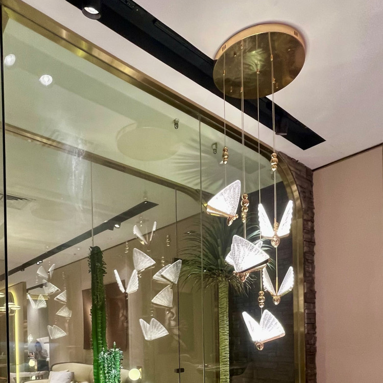 Lampa wisząca Mariposa 3 złota LED CCT - 10874