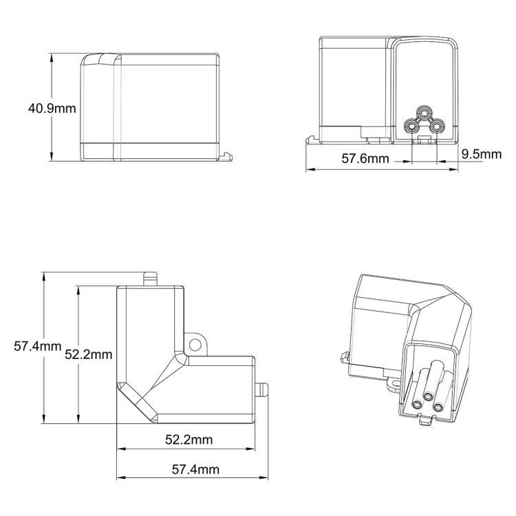 Łącznik L 90 mechaniczny do oświetlenia modułowego Geometric System New - 10892