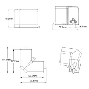 Łącznik L 90 elektryczny do oświetlenia modułowego Geometric System New