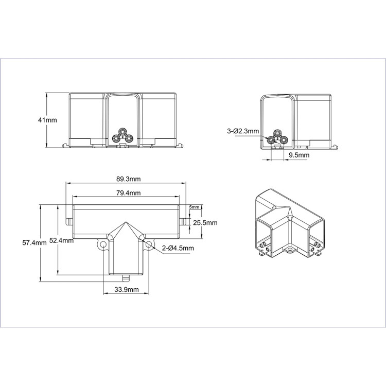 Łącznik T elektryczny do oświetlenia modułowego Geometric System New - 10899