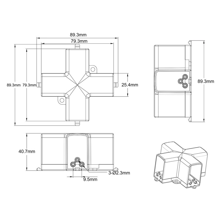 Łącznik X elektryczny do oświetlenia modułowego Geometric System New - 10901