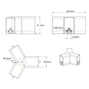 Łącznik 3L 120 mechaniczny do oświetlenia modułowego Geometric System New
