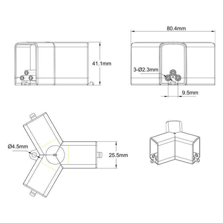 Łącznik 3L 120 mechaniczny do oświetlenia modułowego Geometric System New - 10902