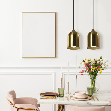 Metalowa lampa wisząca Nilo złota 2xGU10