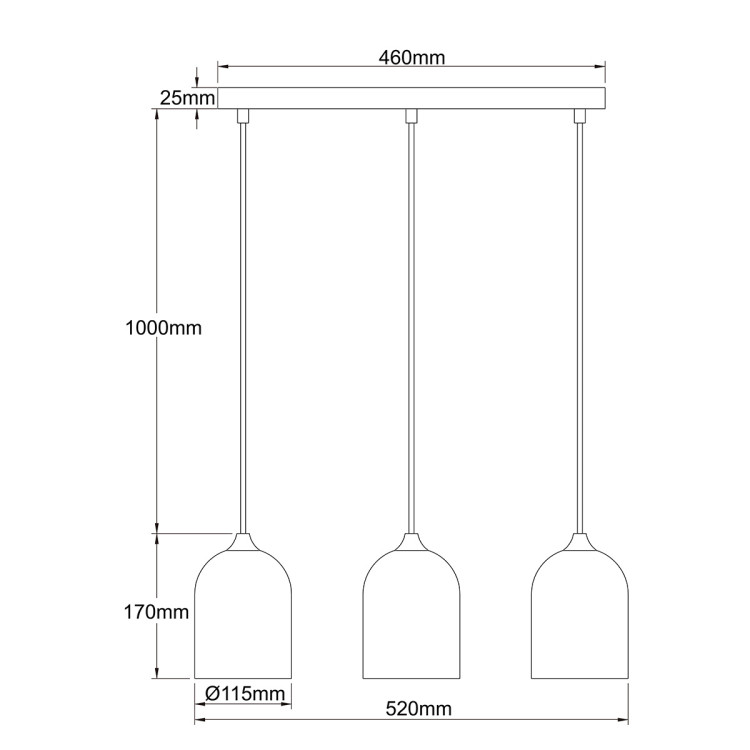 Metalowa lampa wisząca Nilo złota 3xGU10 - 10955
