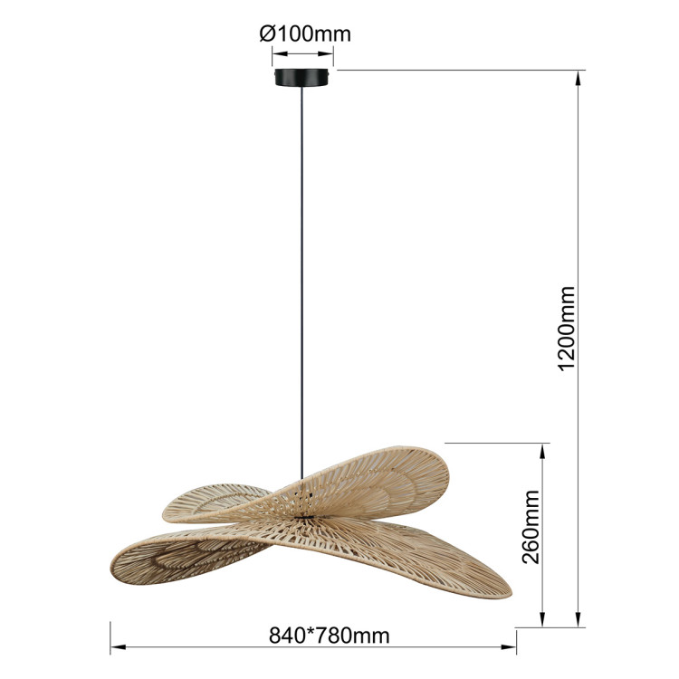 Rattanowa lampa wisząca Raya naturalna 1xE27 - 11049