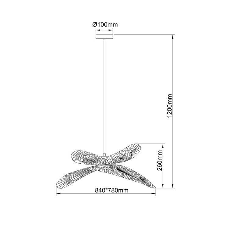 Rattanowa lampa wisząca Raya naturalna 1xE27 - 11050