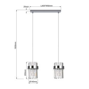 Lampa wisząca Vetro chrom 2xE14