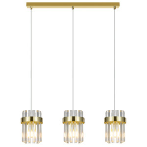 Lampa wisząca Vetro złota 3xE14