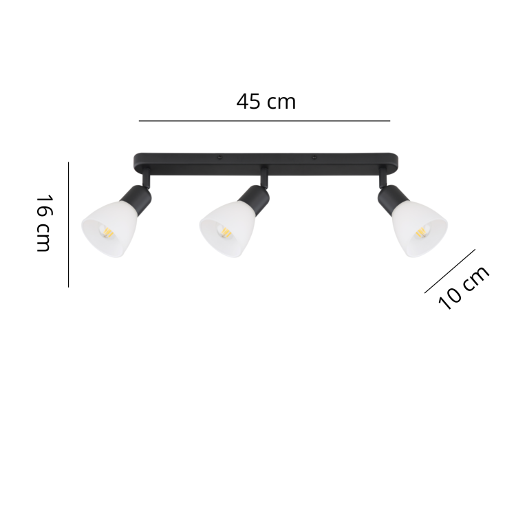 Zestaw reflektorów spot Malta czarny 3xE14 - 11297