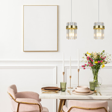 Lampa wisząca Vetro złota 2xE14