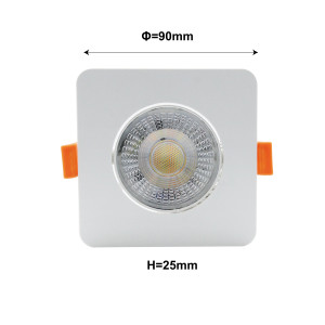 Ruchome kwadratowe oczko podtynkowe Plus białe LED CCT