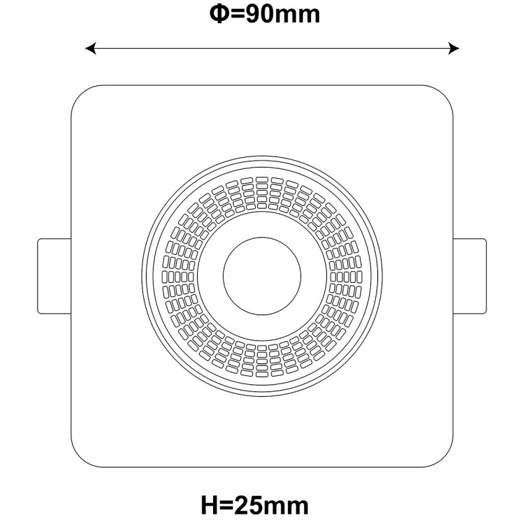 Ruchome kwadratowe oczko podtynkowe Plus białe LED CCT - 11357