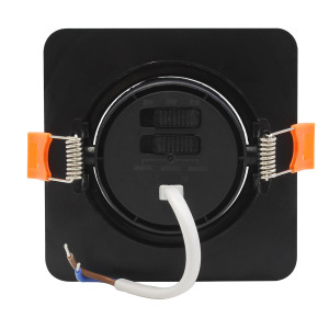 Ruchome kwadratowe oczko podtynkowe Plus czarne LED CCT