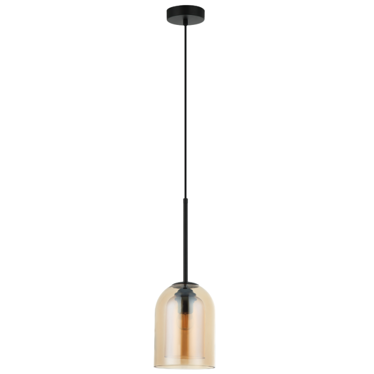 Lampa wisząca Elaris bursztynowa 1xE27 - 11380
