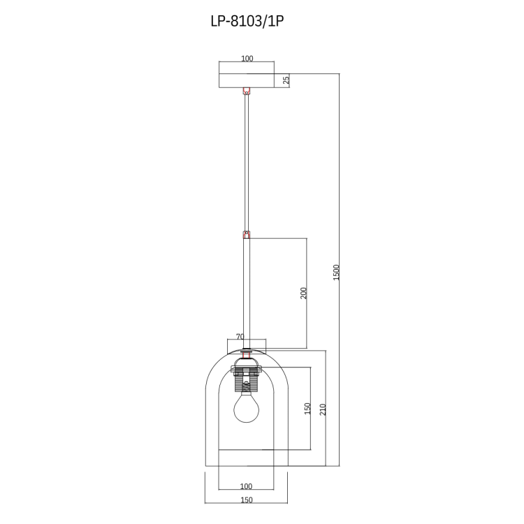 Lampa wisząca Elaris bursztynowa 1xE27 - 11390